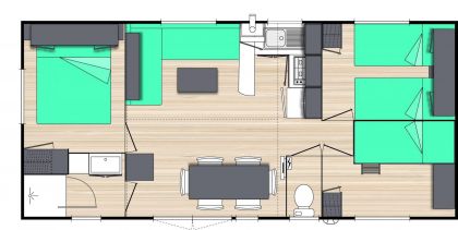 Mobil-Home Confort TV - 4 pièces - 6 personnes